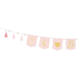 Guirnalda Oh Baby con borlas rosas - 2, 6m. n°1