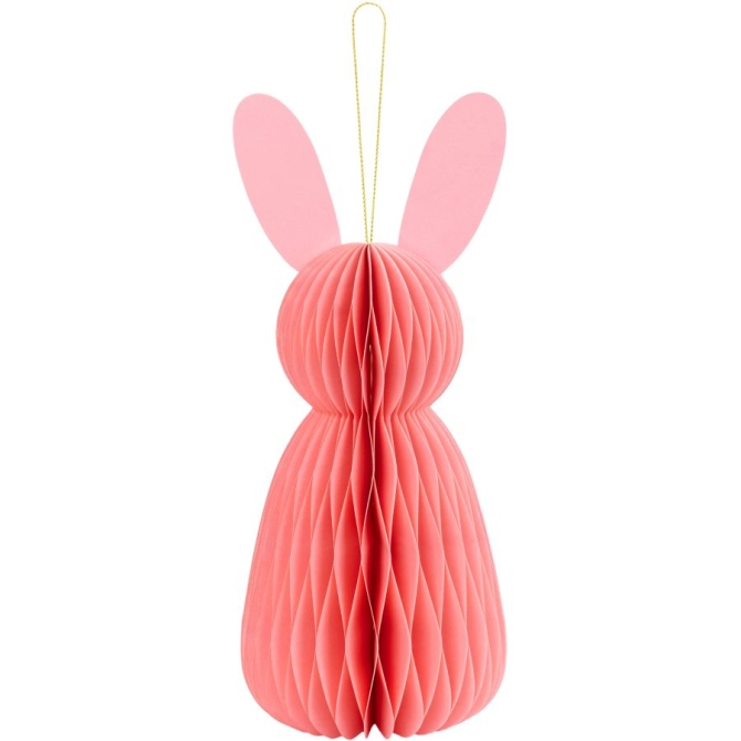 1 Decoración Conejo Nido de Abejas 12 cm - Rosa 