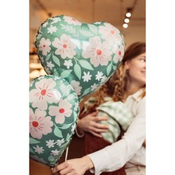 Globo de Helio de Aluminio Corazn Florido. n1