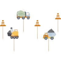 6 fotos de adornos para tartas, equipos de construcción