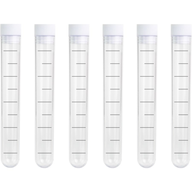 6 tubos de ensayo de vidrio - 13 ml 