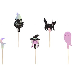 6 Cake Toppers Halloween Kawaii