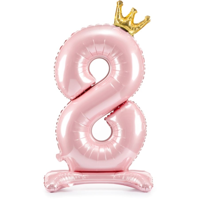 Globo De Pie - Número 8 Rosa 