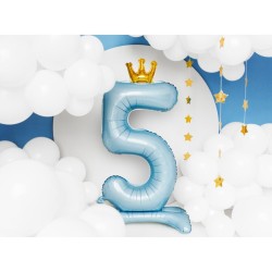 Globo De Pie - Nmero 5 Azul. n1