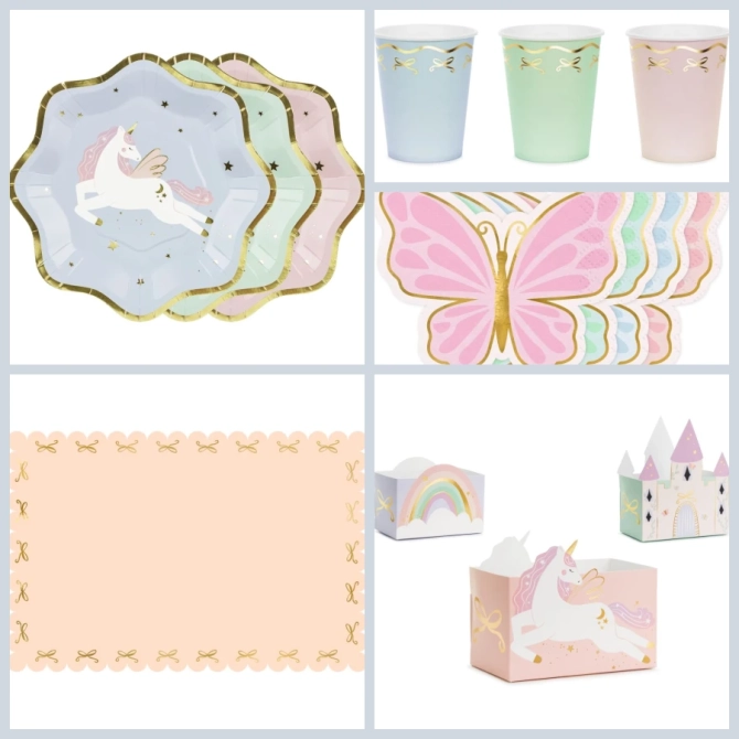 Caja grande Unicornio y Mariposa Magic Dream Party 