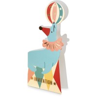 6 invitaciones de Seal Circus