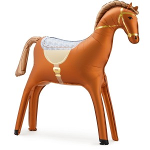 Globo gigante de aluminio con tema de caballo y equitacin - Caballo marrn - 112 cm