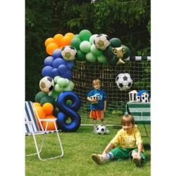 4 guirnaldas de globos de helio y balones de ftbol. n1