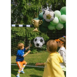 4 guirnaldas de globos de helio y balones de ftbol. n2