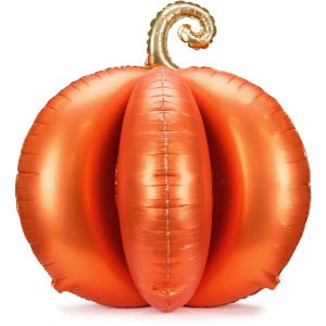 Globo de aluminio con forma de calabaza 3D de pie - 90 cm