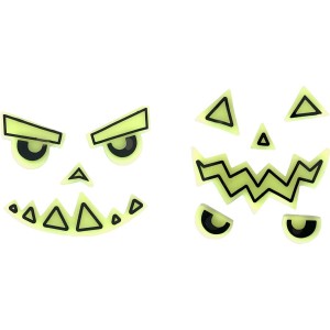 2 kits de pegatinas de gel con forma de calabaza que brillan en la oscuridad