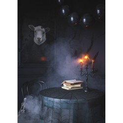 Mantel redondo de telaraa negro / gris - 124 cm. n1