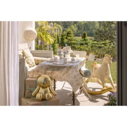 Mantel floral beige. n2