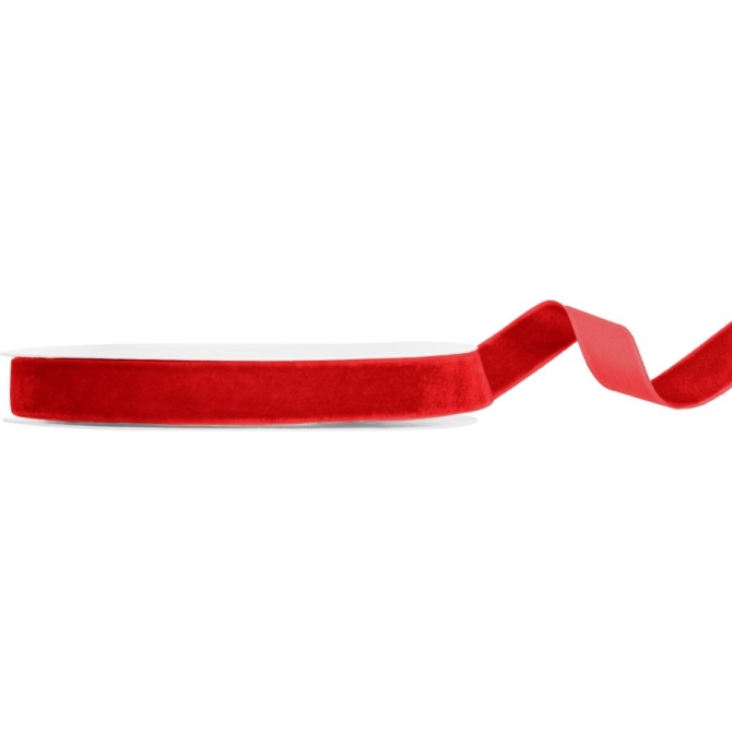 Cinta de terciopelo rojo - 15 mm x 10 m 