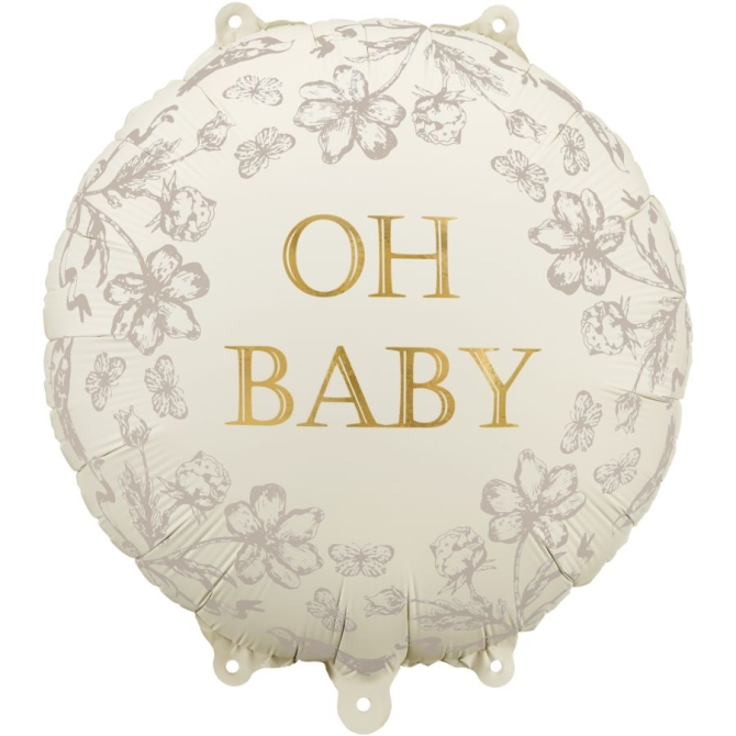 Globo de helio de aluminio Oh Baby Ø 35 cm