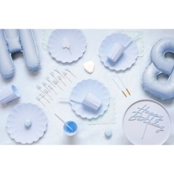12 Pajitas de Plástico - Azul Claro - 23 cm. n°2