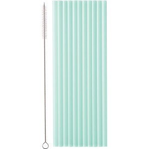 12 Pajitas de Plstico - Verde - 23 cm