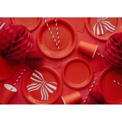 12 servilletas de nudo de rayas - rojas. n°3