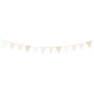 Guirnalda de banderines florales rosas DIY - 2,10 m