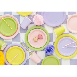 6 Platos Verde Pastel �23 cm - Cart�n. n�3