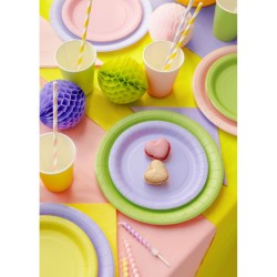 6 Platos Verde Pastel �23 cm - Cart�n. n�5