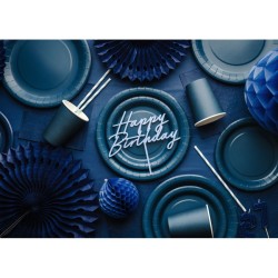 6 Platos Azul Marino �23 cm - Cart�n. n�1