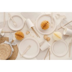 6 Platos Beige �23 cm - Cart�n. n�1