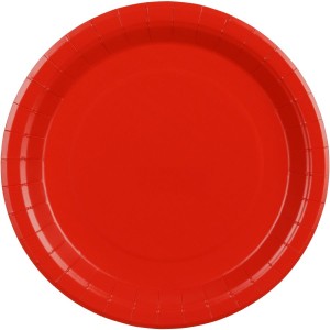 6 Platos Rojos �23 cm - Cart�n