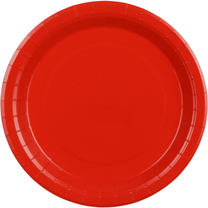 6 Platos Rojos �23 cm - Cart�n 