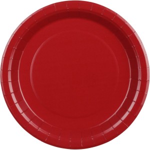 6 Platos Rojo Burdeos �23 cm - Cart�n