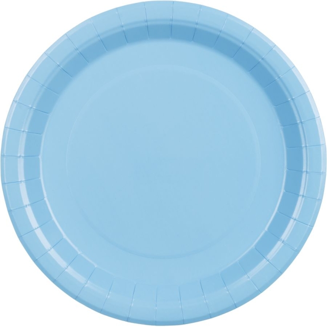 6 Platos Azul Pastel �23 cm - Cart�n 