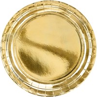 6 Platos de Oro �23 cm - Cart�n