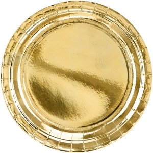 6 Platos de Oro �23 cm - Cart�n