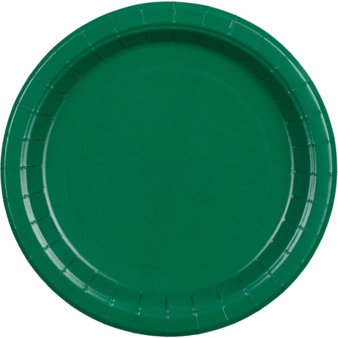 6 Platos Verde Oscuro �18 cm - Cart�n 