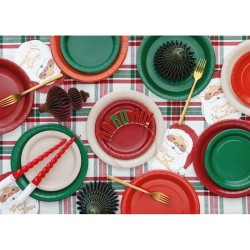 6 Platos Verde Oscuro �18 cm - Cart�n. n�3