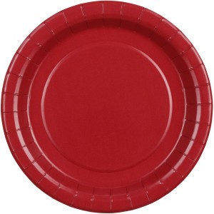 6 Platos Rojo Burdeos �18 cm - Cart�n