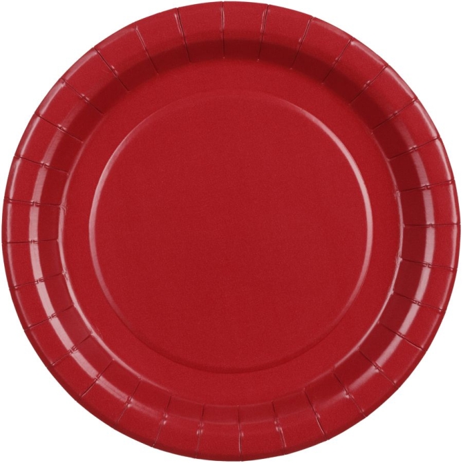 6 Platos Rojo Burdeos �18 cm - Cart�n 