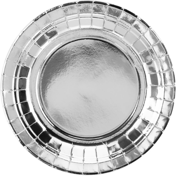 6 Platos de Plata �18 cm - Cart�n 