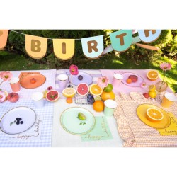 6 Platos Mixtos con Bordes Dorados �23 cm - Cart�n. n�1