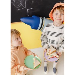 6 Platos Mixtos con Bordes Dorados �23 cm - Cart�n. n�6