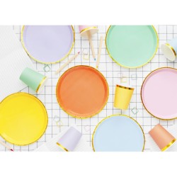 6 Platos Mixtos con Bordes Dorados �23 cm - Cart�n. n�8