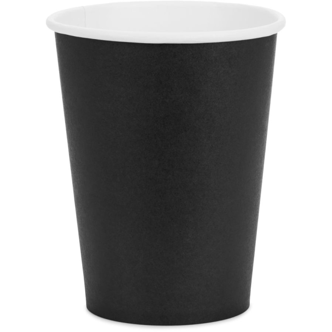 6 Vasos Negros 25 cl - Cart�n 