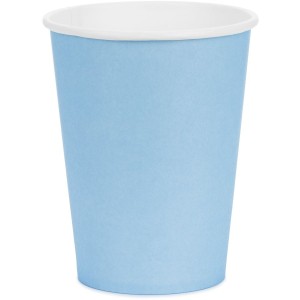 6 Vasos Azul Pastel 25 cl - Cart�n