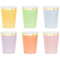 6 Copas Mixtas con Bordes Dorados, 22 cl - Cart�n