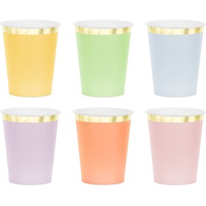 6 Copas Mixtas con Bordes Dorados, 22 cl - Cart�n