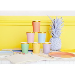 6 Copas Mixtas con Bordes Dorados,  22 cl - Cart�n. n�8