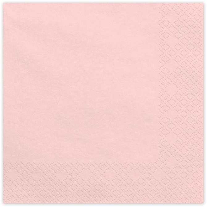 20 Servilletas Rosa Pastel 33 cm - Papel 