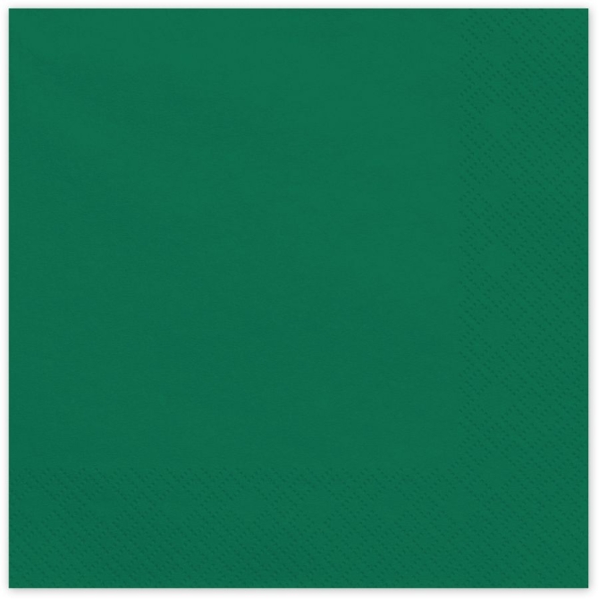 20 Servilletas Verde Oscuro 33 cm - Papel 