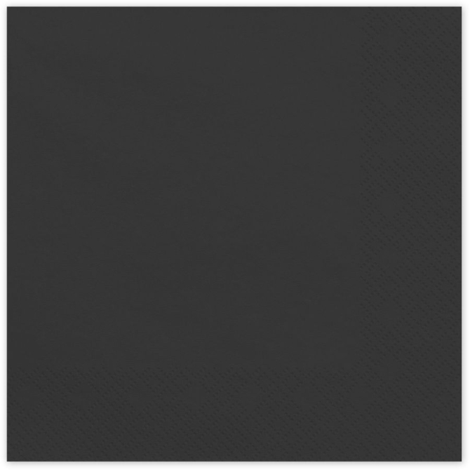 20 Servilletas Negras 33 cm - Papel 