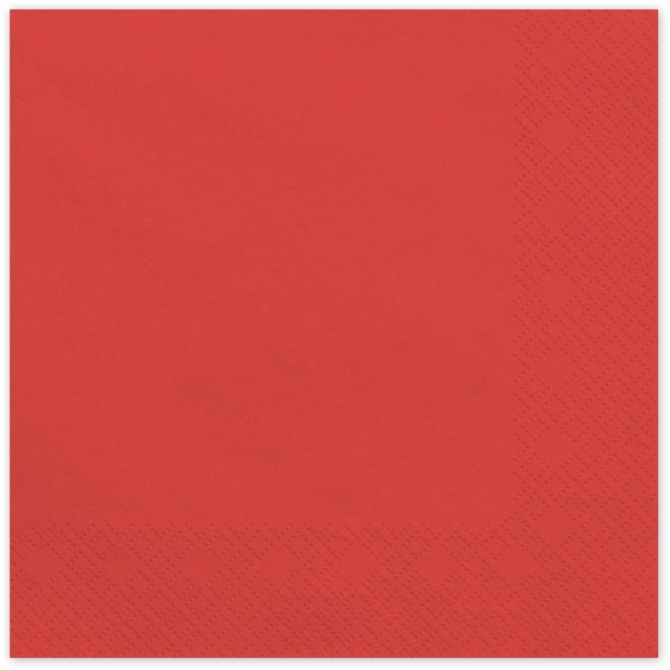 20 Servilletas Rojo Burdeos 33 cm - Papel 